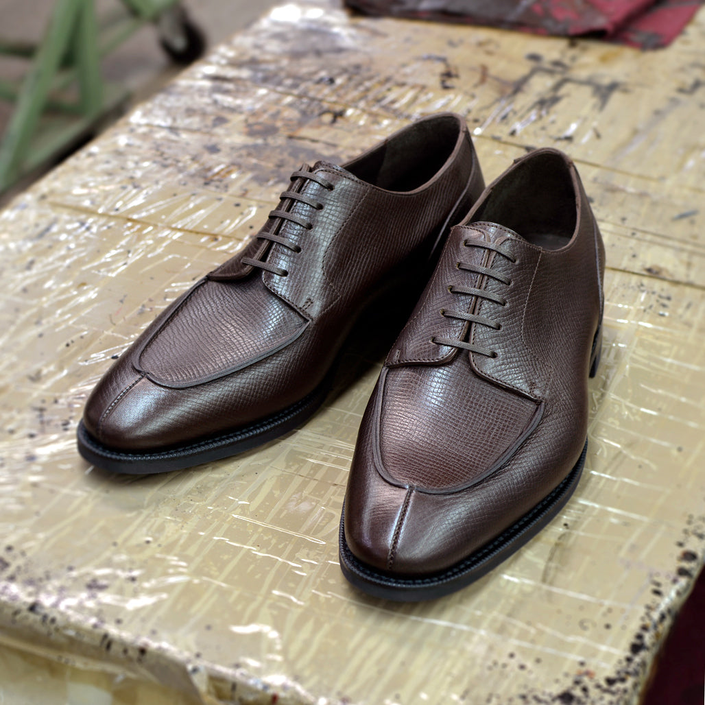 Derby Split Toe burgundy box calf